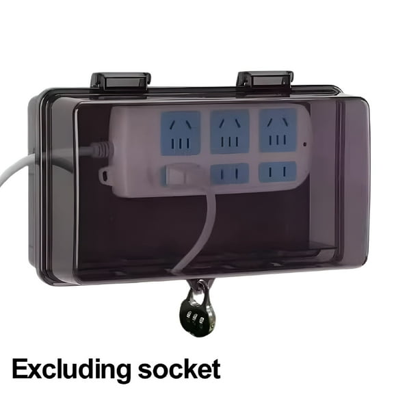 VORALYN Large Outdoor Electrical Box Waterproof, Black Translucent Black IP54 Waterproof Box, Weatherproof Extension Cord Cover, Protect Plug, Power Strip, Timer, Socket, Holiday Light