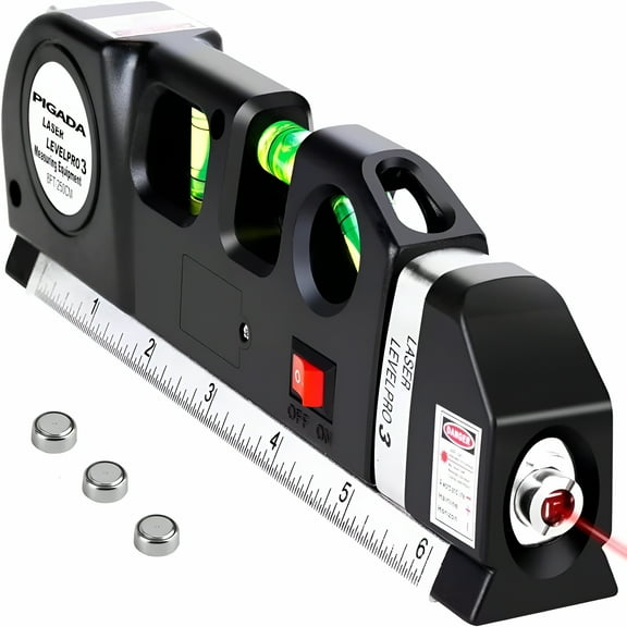 VORALYN Laser Level Line Tool,Multipurpose Level Kit Standard Cross Line Leveler Beam Tool with Metric Rulers 8ft/2.5M for Picture Hanging Cabinets Tile Walls