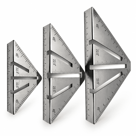 VORALYN Metalworking Miter Square 45 90 and 22.5 Precision Layout Tool,Heavy Duty Miter Square,Metal Working Stainless Steel Angle Measuring Tool for Machinist,Durable Marking Ruler