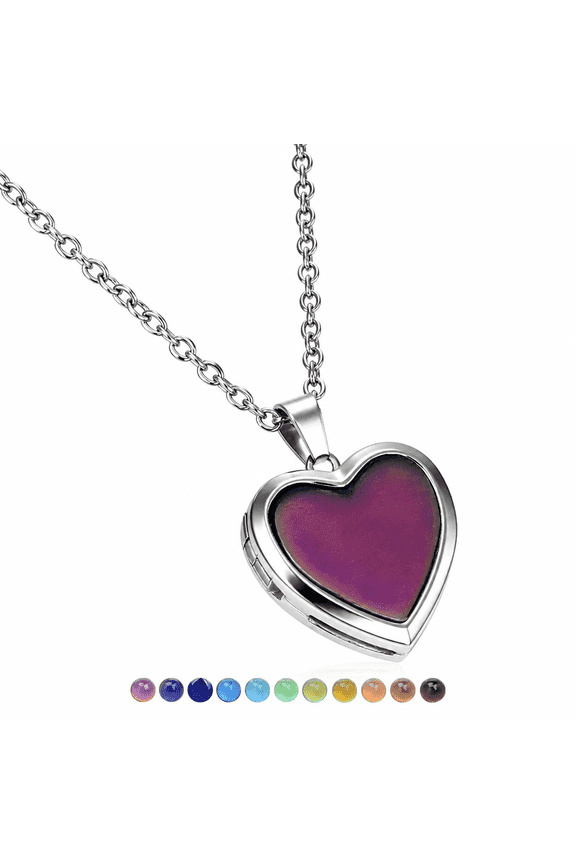 Mood Necklaces Heart Pendant Necklace Temperature Control Color Change Necklace