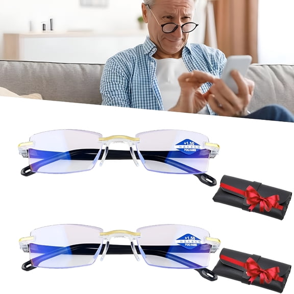 VORALYN Self Adjusting Glasses,Color-Changing Intelligent Zoom Anti Blue Light Presbyopia Glasses for Men Women Adjustable Glasses