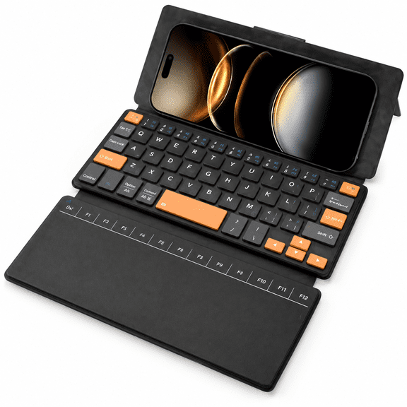 VORALYN Travel Keyboard with Touchpad,Universal Compact Keyboard with Large Trackpad&Any-Angle Stand for Android/Ios/Windows,Dual-Device Bluetooth Keypad for Phones/Galaxy Z Fold/Ipad Mini