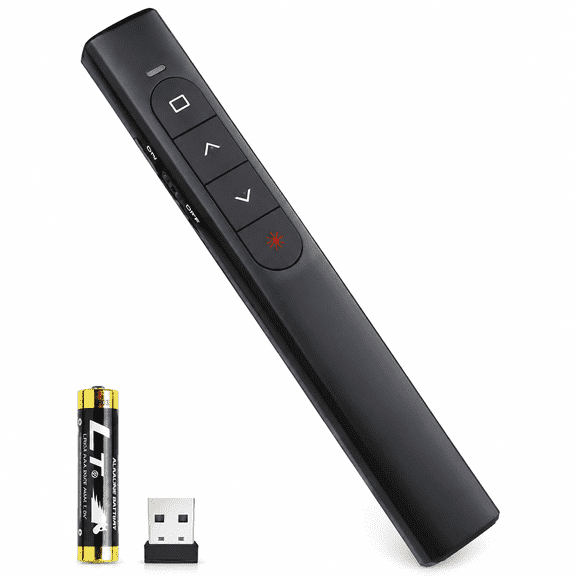 VORALYN Wireless Presenter Remote,Presentation Clicker with Hyperlink & Volume Remote Control PowerPoint Office Presentation Clicker for Keynote/PPT/Mac/PC/Laptop(Battery Included)