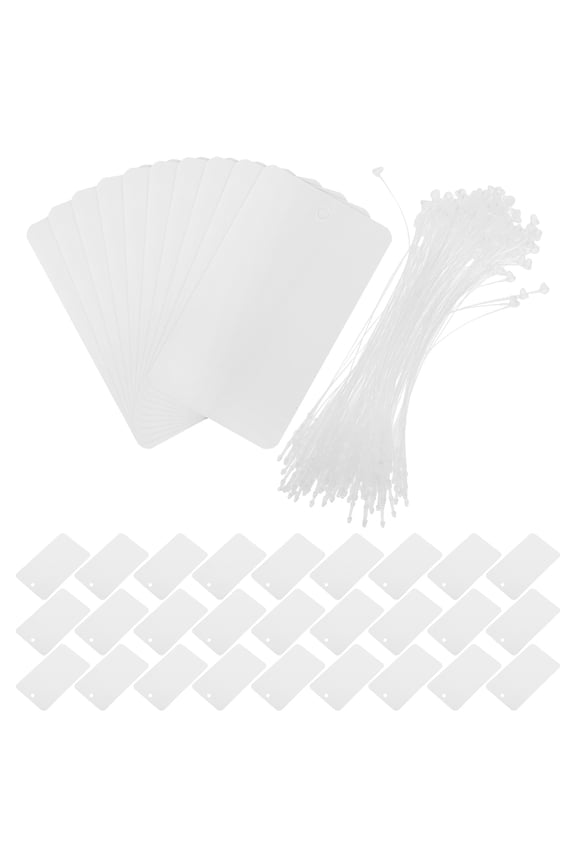 100Pcs White PVC Lanyard Tags Waterproof Durable Blank Cards for Versatile Home and Display Use
