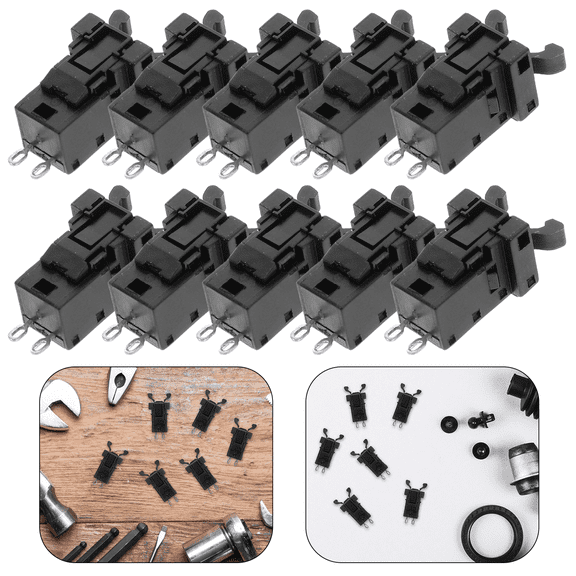 VORCOOL 10Pcs Push to Open Cabinet Latches for Touch Lid Garbage Bins ABS Plastic Black