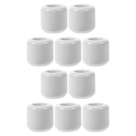VORCOOL 10Pcs Ceramic Candle Holder For Home Decor White Round Elegant Design