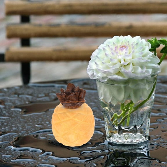 VORCOOL Hawaii Ornament Tabletop Decoration Wood Pineapple Figurine Light Brown 1Set
