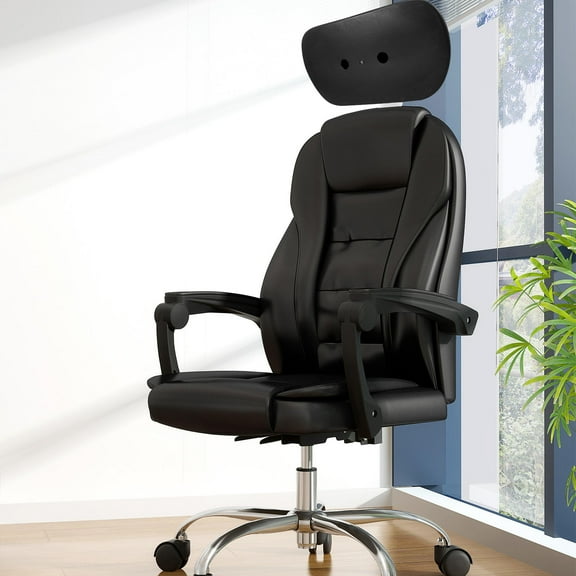 VORCOOL 1Set Black Plastic Office Chair Backrest for Ergonomic Lumbar Support Sleek Minimalist Design 15X8.3X0.4in