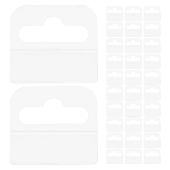 VORCOOL 200Pcs Clear Self Adhesive Hanging Tabs with Slot Hole for Retail Display and Home Organization