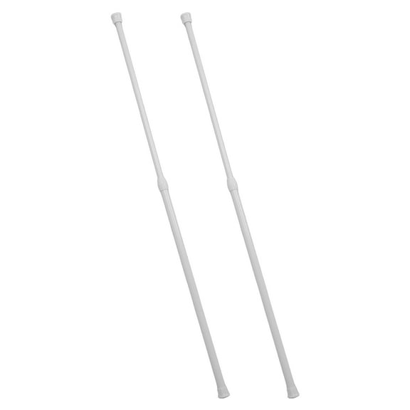 VORCOOL 2Pcs Adjustable White Iron Curtain Rod for Home No Drill Easy Install