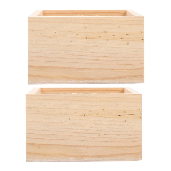 VORCOOL 2pcs Storage Box Wood Beige Organizing Office Supplies for Craft Materials for Adults