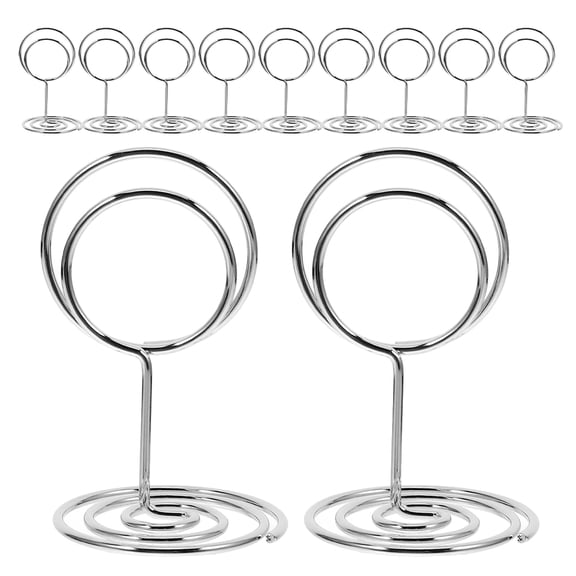 VORCOOL 31Pc Silver Table Sign Holders Metal Wire Design for Wedding Menus Photos and Name Cards