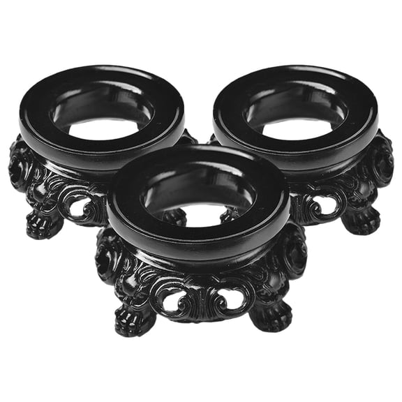 VORCOOL 3Pcs Round Crystal Display Stands Black Resin Base for Decor