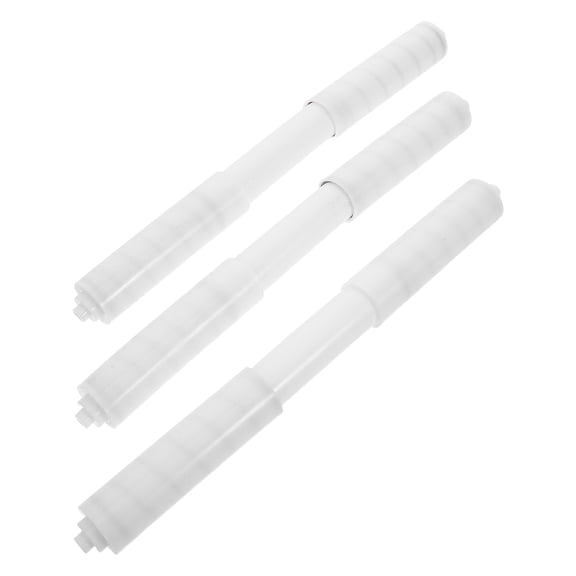VORCOOL 3Pcs Spring Loaded White Toilet Paper Holder Rod Plastic Replacement for Home Bathroom Use