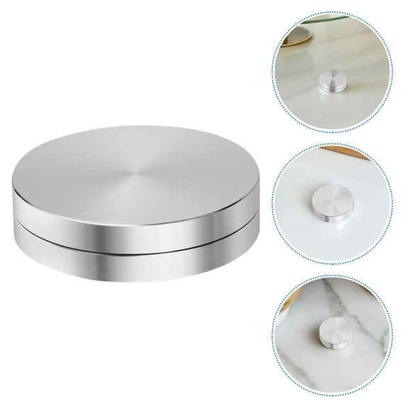 VORCOOL 4Pcs Plated Silver Aluminum Alloy Rotating Cake Stand for Baking and Decorating