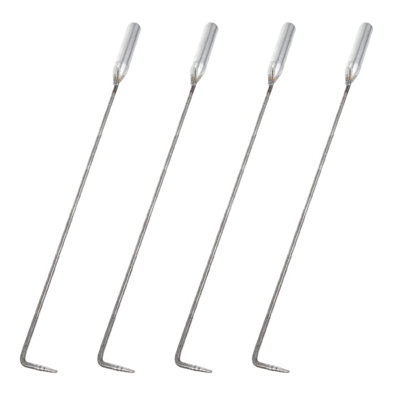 VORCOOL 4Pcs Extra Long Plated Silver Fire Pit Accessories Heavy Duty Fireplace Poker Set for Campfire and Wood Stove