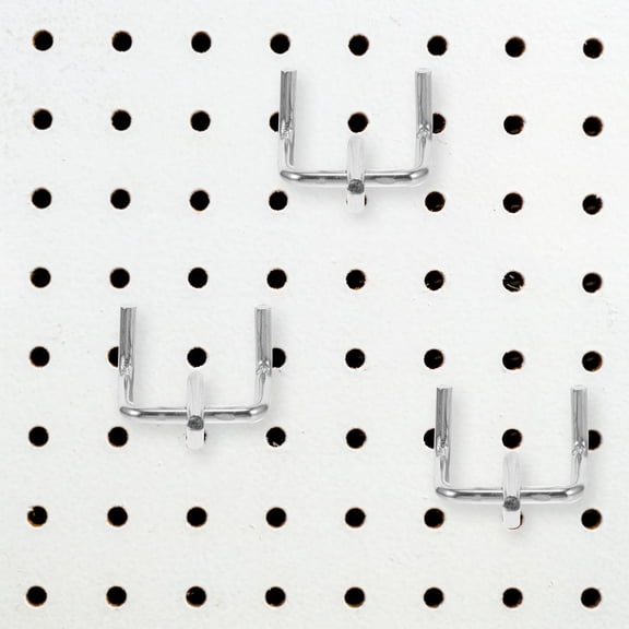 VORCOOL 50Pcs Heavy Duty Plated Silver Pegboard Pegs Electroplated Steel Hooks for Wall Display