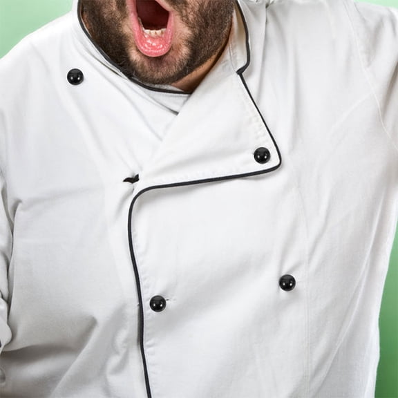 VORCOOL 50Pcs Round Black Plastic Buttons for Chef Coat Sewing and Tailoring