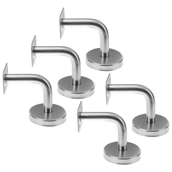 VORCOOL 5Pcs Bannister Support Brackets Silver Stainless Steel Easy Install for Gym Restaurant Villa