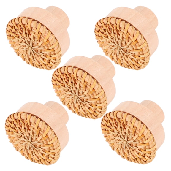 VORCOOL 5pcs Rustic Hat Hook Rattan Wall Hooks Wood Hanging Storage For Homeowners Indoor Use