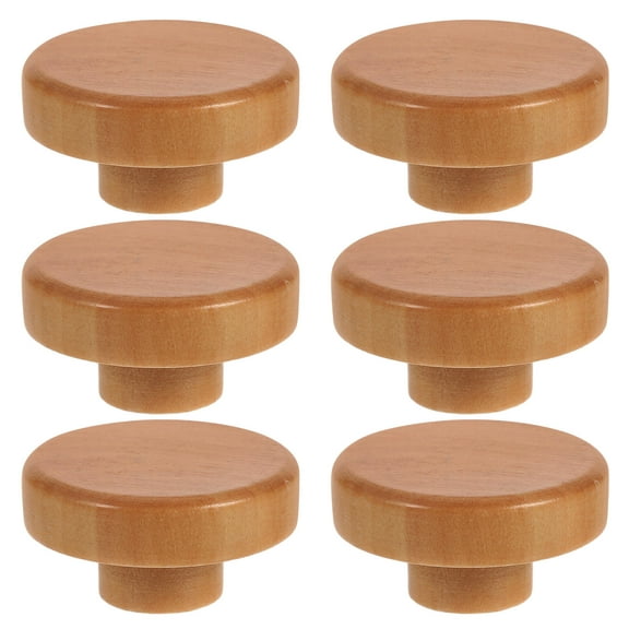 VORCOOL 6Pcs Wooden Drawer Knob Round Rustic Drawer Pull for Kitchen Cabinets