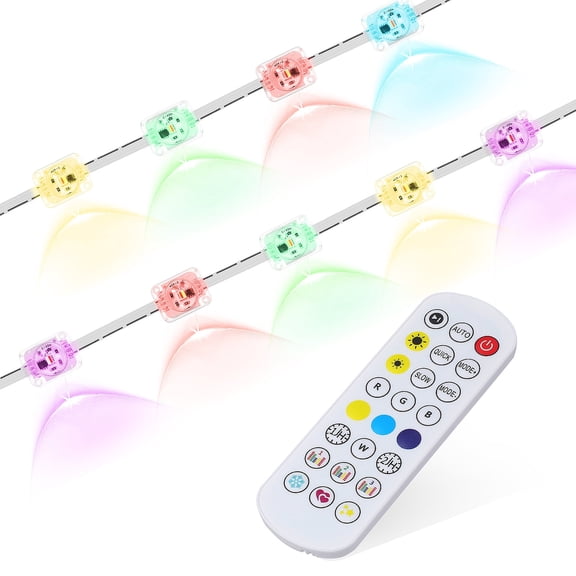 VORCOOL 98.4Ft RGBIC Outdoor Eave Led, IP68 Waterproof Bluetooth White Rope With App and Remote for Garden Home Decor