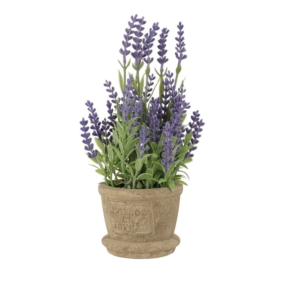 VORCOOL Artificial Flower Potted Lavender Purple Fake Flowers Faux Lavenders in Pots for Home Decor Party Wedding Garden Office Patio Decoration (Purple)