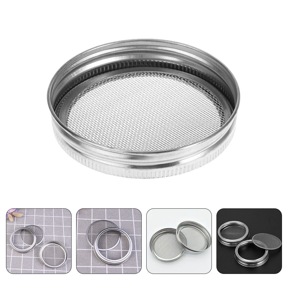 RIMONA'S Stainless Steel Sprouting Lids For Mason Jars - 9-Piece Set With Curved Mesh Strainers