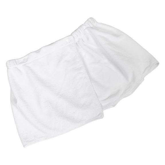 VORCOOL White Mens Bath Wrap Towel with Snap Closure Fleece Wearable Shower Cover