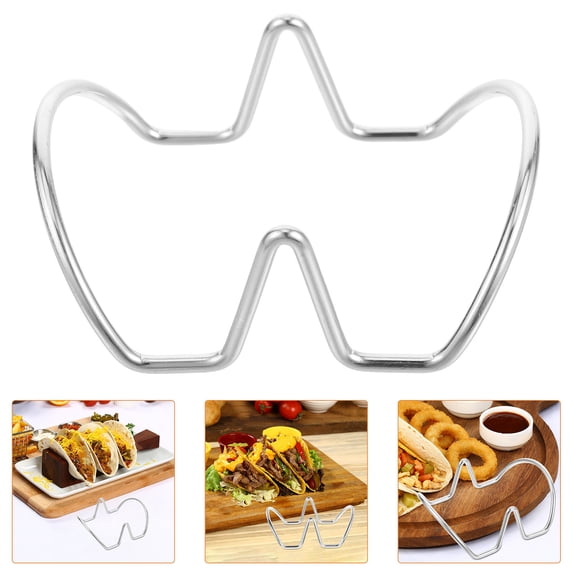 VORCOOL Silver Metal Taco Holder Stand for Baking Tacos and Frying Snacks