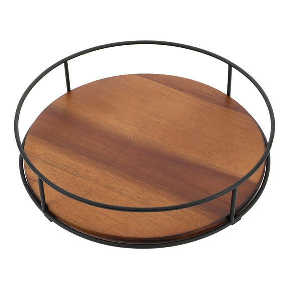 VORCOOL Wooden Turntable for Dining Table Lazy Susan 1Pack Light Brown Rotating Organizer for Condiment Storage