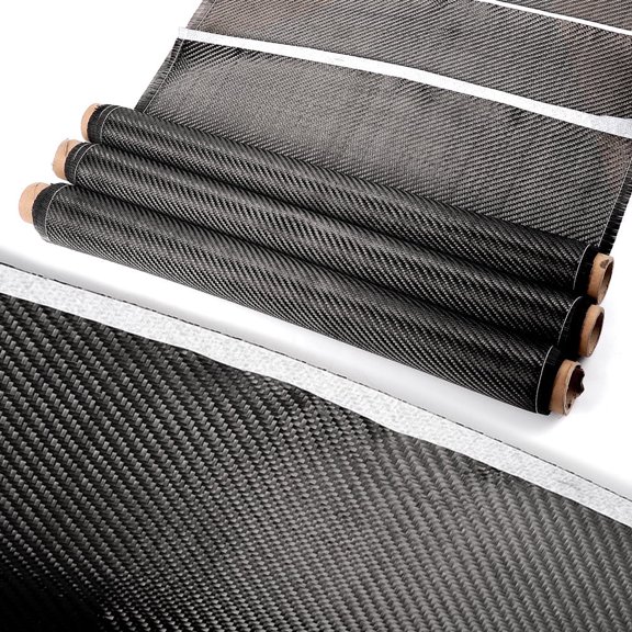 Vorfor 12" x 5FT Carbon Fiber Fabric Cloth Roll 2 x 2 Twill Weave 3k/220g for Cars, Structural Reinforcement on Concrete Walls, Basements, Boats