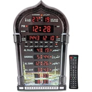 VORFOR Azan Clock, Automatic Led Islamic Muslim Prayer Alarm Wall Clock, Mosque Digital Azan Clocks for Home Decor, Office, Black