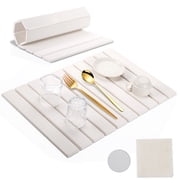 VORFOR Large Foldable Stone Dish Drying Mat for Kitchen Counter, 23.2" 15.4" Eco-friendly Instant Drying Pad, Diatomaceous Earth Water Absorbing Mat