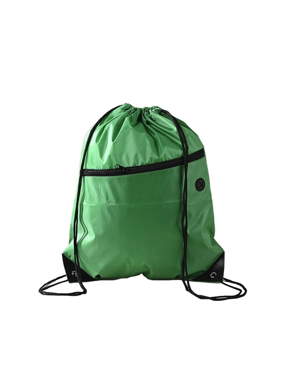 Drawstring Backpack - Large Capacity Sports Bag for Gym, Fitness, Travel, Swimming & Beach - Lightweight, Foldable & Durable Drawstring Pouch for Versatile Use Green