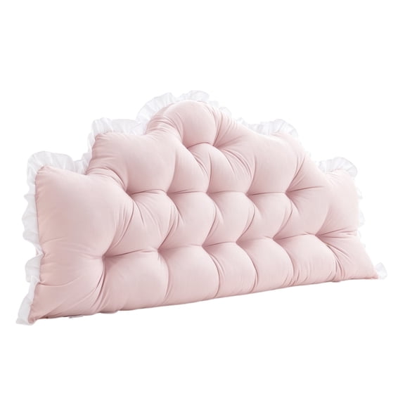VORJELT Ergonomic Bed Backrest Cushion - Soft Lumbar Support Pillow for Reading & Relaxation, Ideal for 1m Wide Beds, Cotton Material, 8 Colors Available Pink
