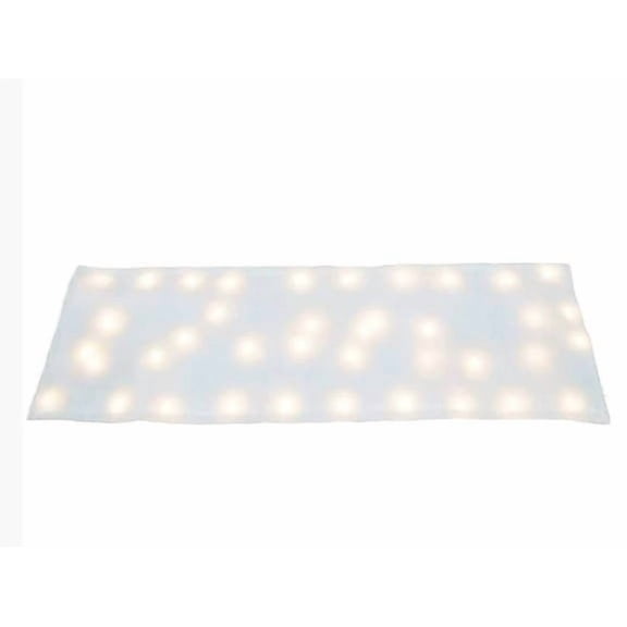 VORJELT LED Christmas Snow Blanket with 50 Builtin LED Lights, Festive Snowy Decor for Village Scene Displays, Tree Ornament, Party Setup and Winter Themed Backdrops Color