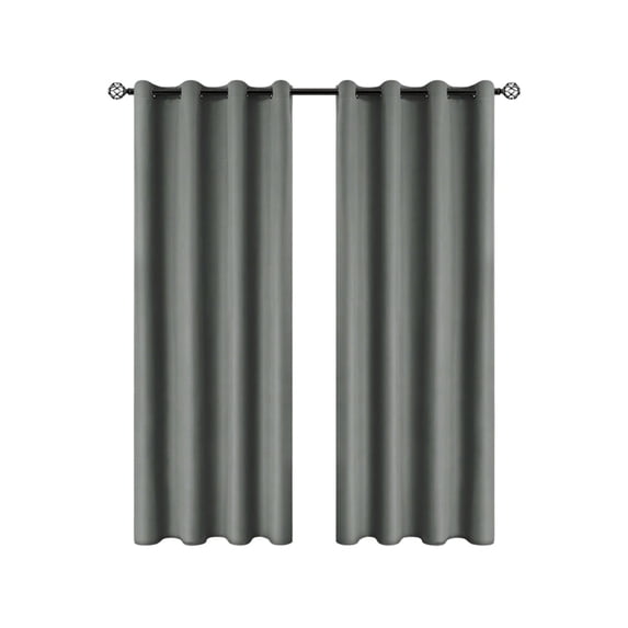 VORJELT Light-Blocking Curtains Thermal Insulation Noise Reduction Polyester Grommet Curtains Home Decor Bedroom Living Room Dark Gray