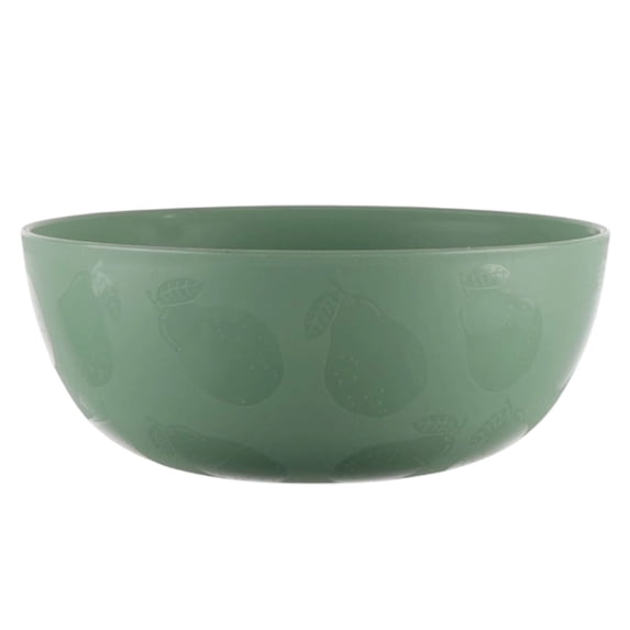 VORJELT Lightweight Plastic Serving Bowl - Embossed Floral Design, Stackable Round Dish for Cereal, Snacks, and Salads - Dishwasher Safe Green