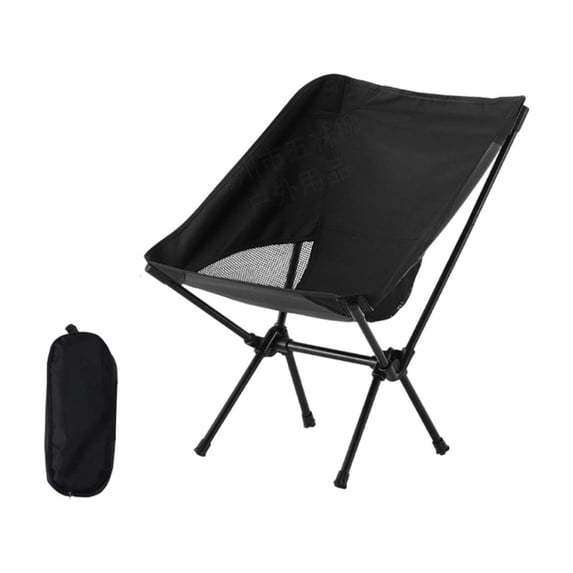 VORJELT Portable Folding Camping Chair - Heavy-Duty Outdoor Chair with Breathable Mesh Seat, Compact Design, Tool-Free Setup, Ideal for Picnic, Hiking, Beach Trips, and Backyard Relaxation Black