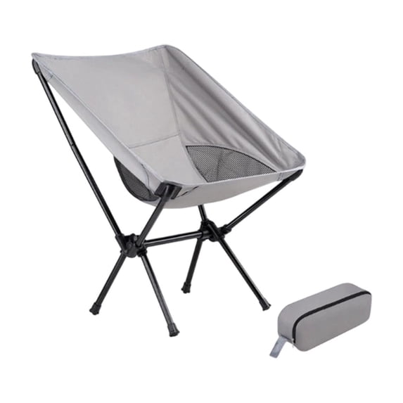 VORJELT Portable Folding Camping Chair - Heavy-Duty Outdoor Chair with Breathable Mesh Seat, Compact Design, Tool-Free Setup, Ideal for Picnic, Hiking, Beach Trips, and Backyard Relaxation Gray