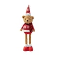 thumbnail image 1 of VORJELT Retractable Leg Christmas Bear Decor - Soft Stuffed Figurine with Adjustable Legs, Cute Holiday Ornament for Fireplace, Shelf & Table - Ideal Winter Gift for Family & Friends A, 1 of 7