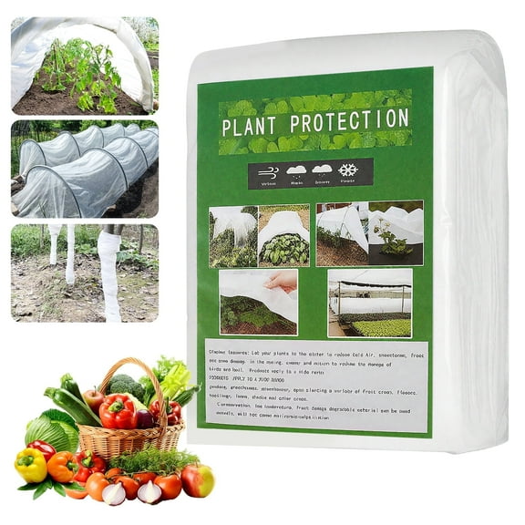 VOROLAK Plant Covers Freeze Protection 10 x 33 Ft, 1.05 oz/yd² Thicker Frost Cloths Blankets for Outdoor Plants, Plant Covers for Winter, Garden Floating Row Cover (White)
