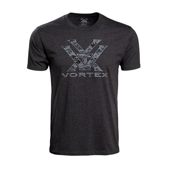 VORTEX Adult Male Camo Logo Short Sleeve Tee, Color: Charcoal Heather, Size: L