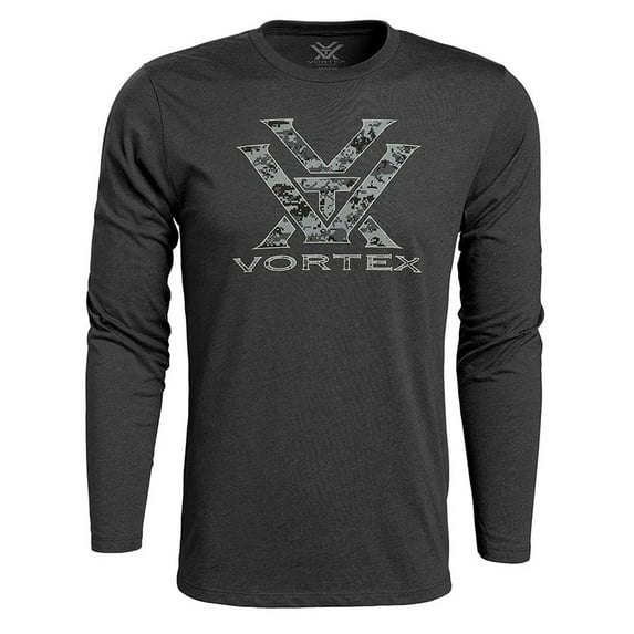 VORTEX Adult Male Digi Camo Core Logo Long Sleeve T-Shirt, Charcoal Heather, Size: 2XL