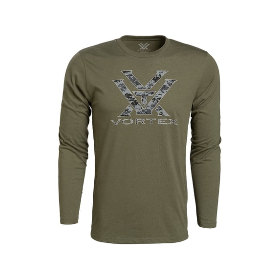 VORTEX Adult Male Digi Camo Core Logo Long Sleeve T-Shirt, Military Heather, Size: 2XL