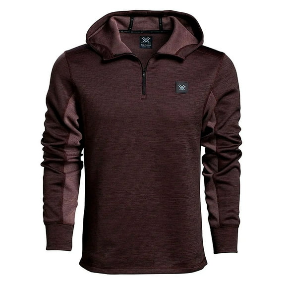 Vortex Optics Men's Frontier Limits 1/4 Zip Hoodies (Color: Rich Mahogany, Size: Medium)