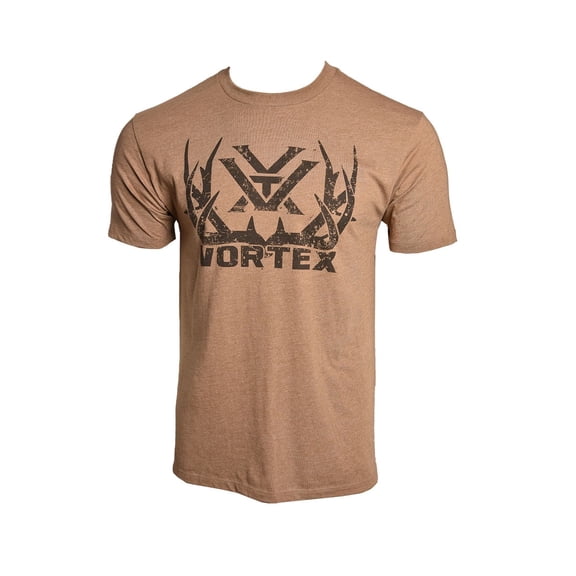 VORTEX Adult Male Full-Tine Short Sleeve T-Shirt, Color: Coyote Heather, Size: 3XL