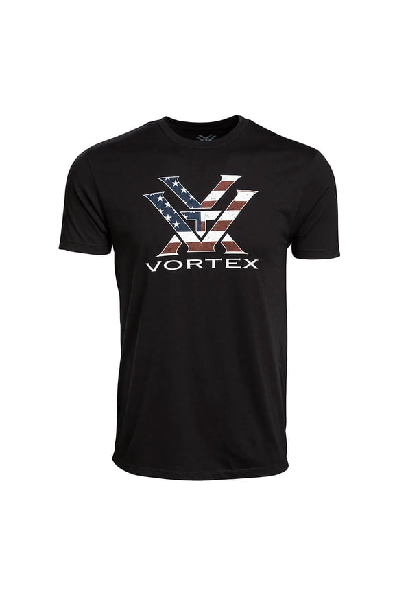 Adult Male Stars and Stripes Short Sleeve T-Shirt, Color: Black, Size: XL