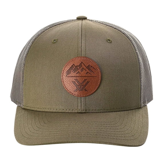 VORTEX Adult Male Three Peaks Cap with Leather Patch, Color: Loden (121-01-LOD)